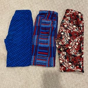 3 pack OS Lularoe print leggings!